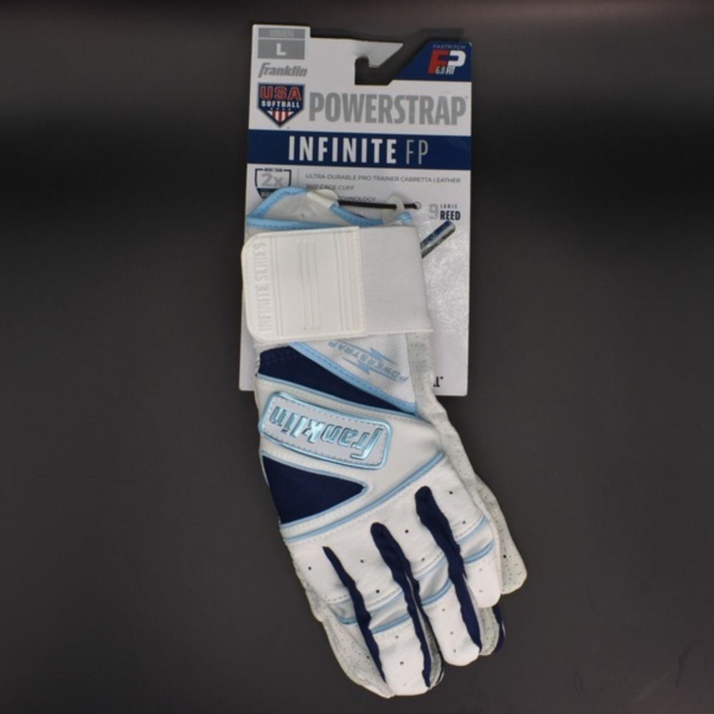 Franklin Powerstrap Infinite FP Softball Batting Gloves Adult Large White NEW